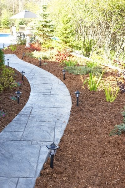 Image of Walkway lined with cedar mulch