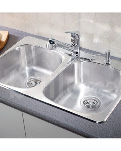 Blanco Essential Double Bowl Drop in Sink 4 hole