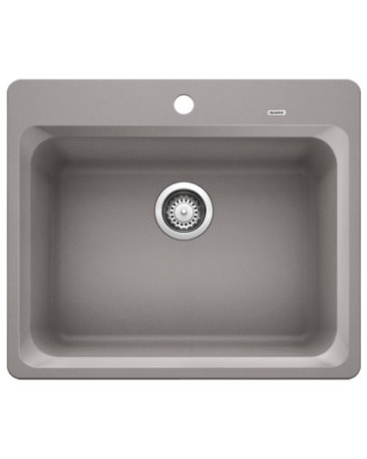 Blanco Vision 1 Single Bowl Silgranit Sink Metallic Grey