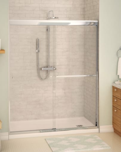 Maax aura shower door clear glass 135665-900-084 1000x600