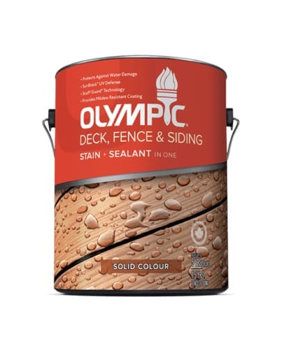 Olympic Deck fence siding solid stain