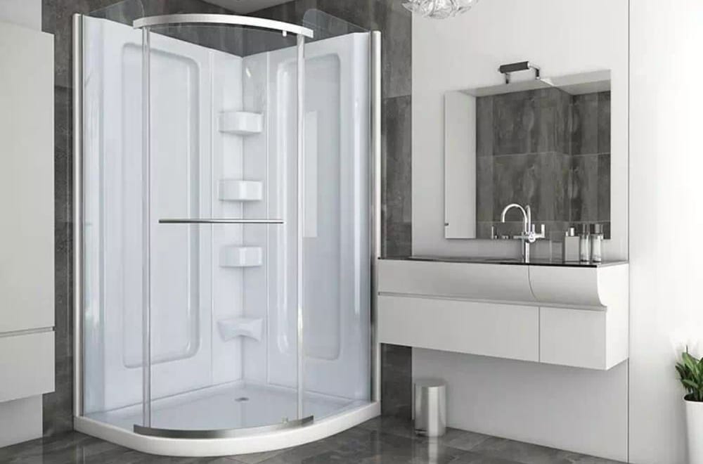 sorrento-38x38x79.5-round-front-3-piece shower with pivot door SCP38RFW-PS