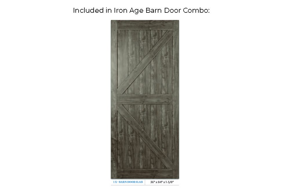 Colonial Elegance Iron Age Barn Door & Rail Combo 6