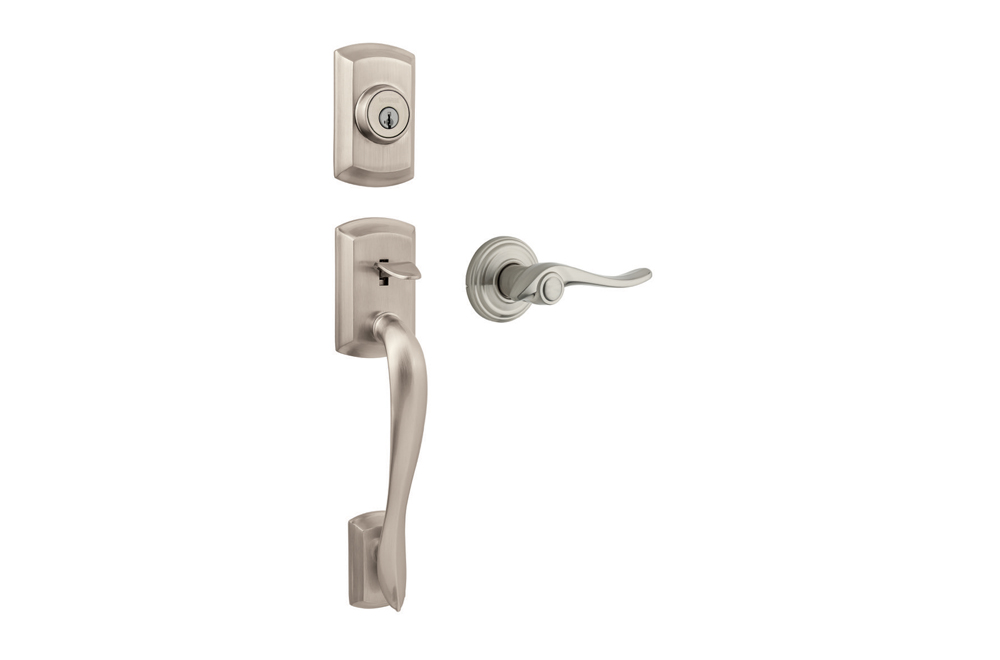 Avalon entry handle and lever set satin nickel 1