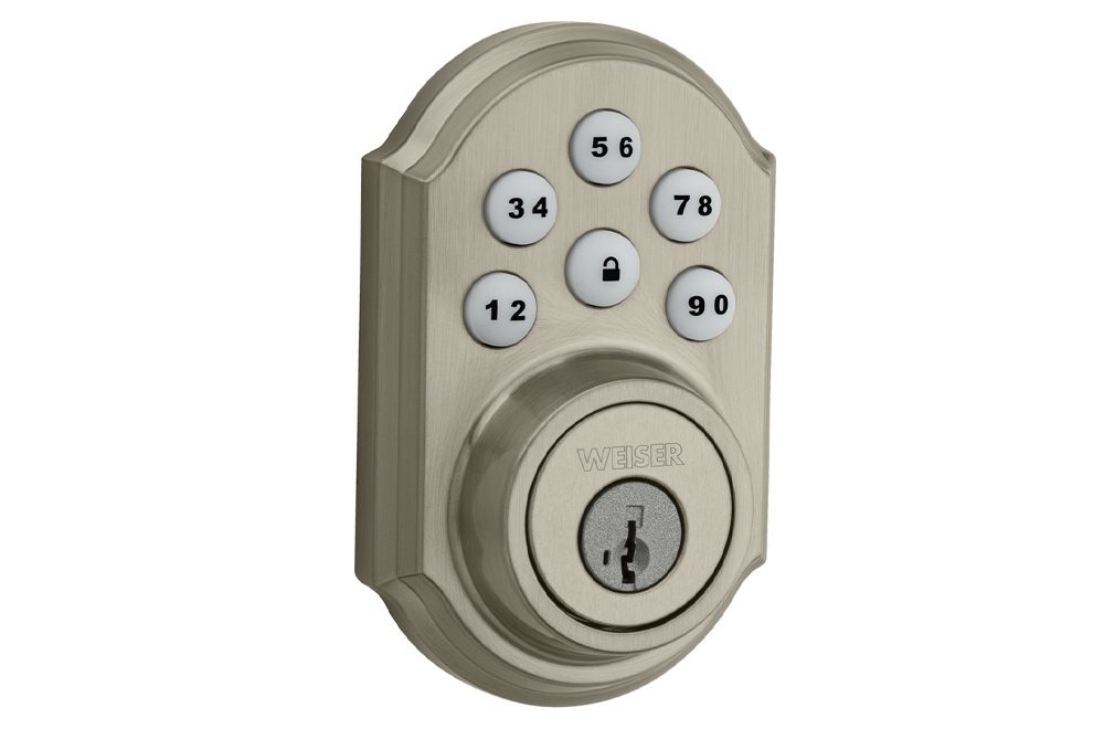 Smartcode-5-traditional-electronic-lock-featuring-smartkey-in-satin-nickel