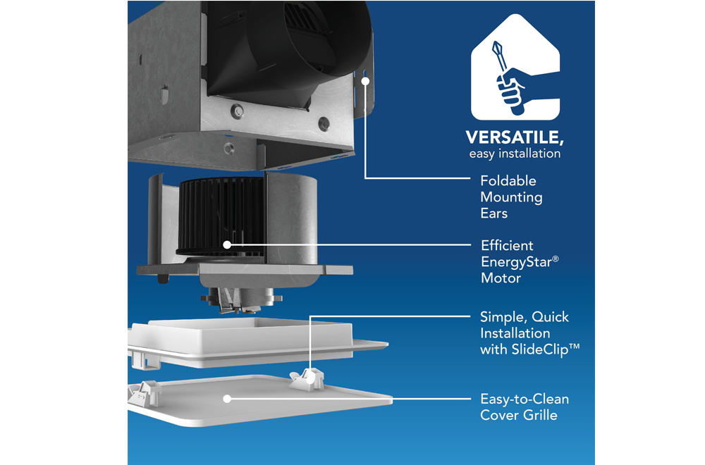 BROAN ECONOMY BATH FAN 60CFM, .9 SONES BE5_BE8_4