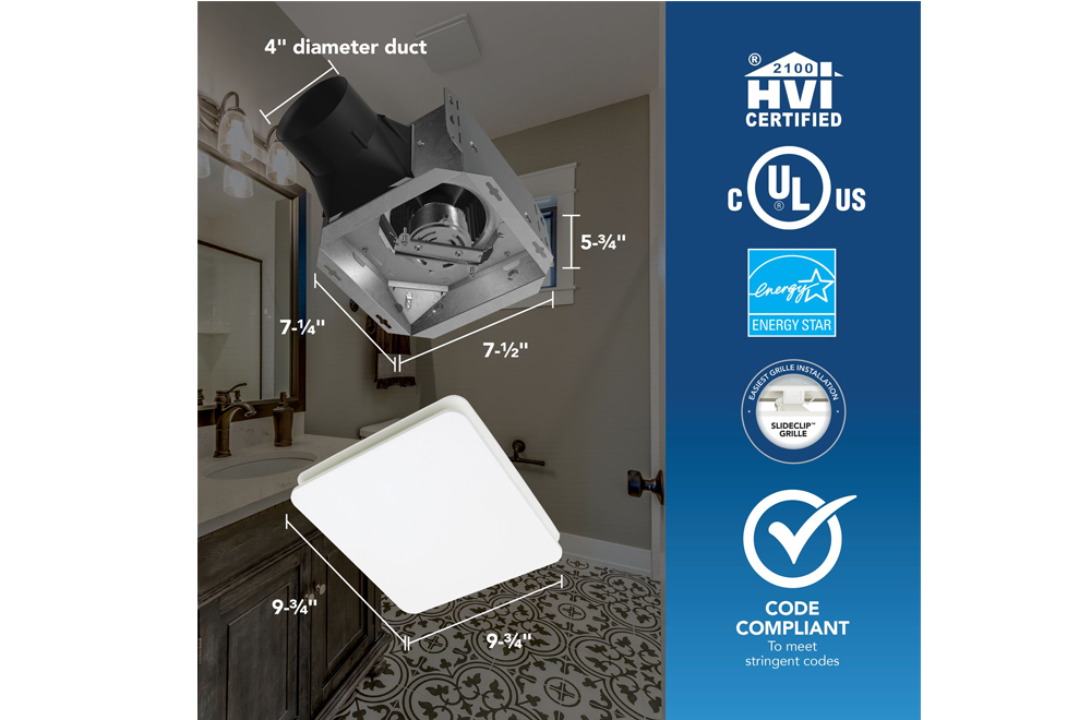 BROAN ECONOMY BATH FAN 60CFM, .9 SONES BE5_BE8_6