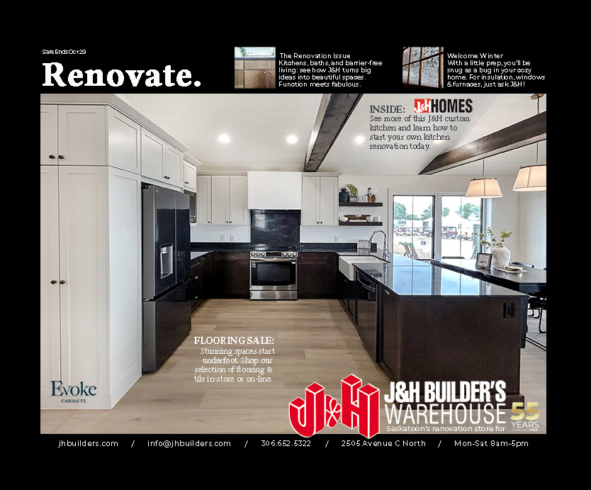 J&H Builder's Warehouse Saskatoon Home Improvement Flyer: October 2-29, 2025